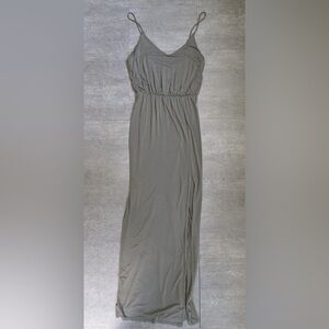 Lulus Sage Green Maxi Dress with slit- size small